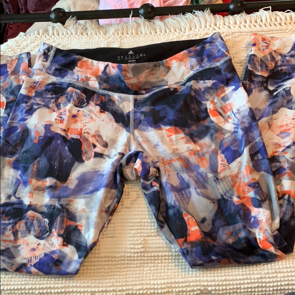 Abstract print adidas leggings